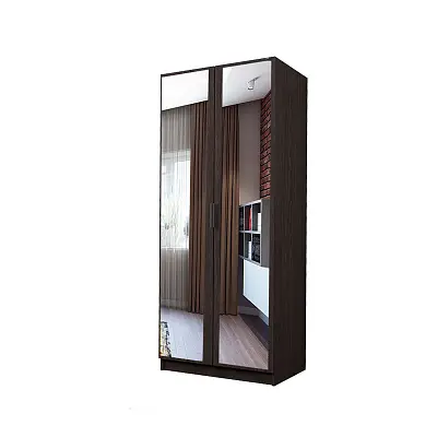 картинка Шкаф ЭКОН 2-х дверный распашной с полками с 2-мя зеркалами от магазина КУПИ КУПЕ